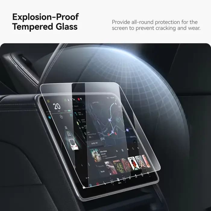 Film protecteur en verre trempé pour écran de contrôle central arrière Tesla Model 3/Y/YL Highland Juniper 2025-2026