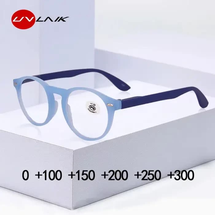 UVLAIK lunettes de lecture optiques rondes hommes femmes mode bleu noir