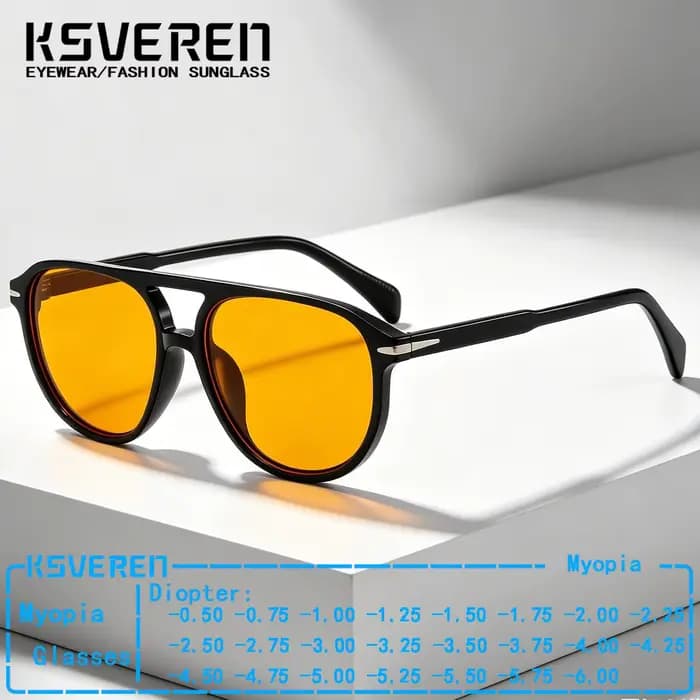 Lunettes de soleil de créateur à double pont avec verres orange pour hommes et femmes