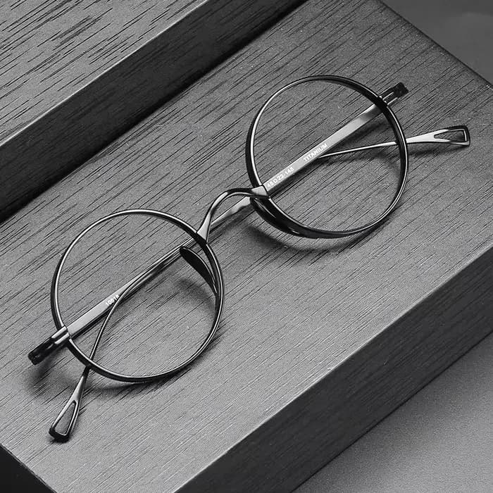 Japon hommes classique rétro rond titane cadre lunettes femmes à la main optique myopie lentille