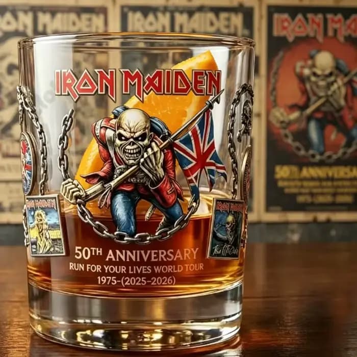 Collection de verres à whisky Iron Maiden pour le 50e anniversaire