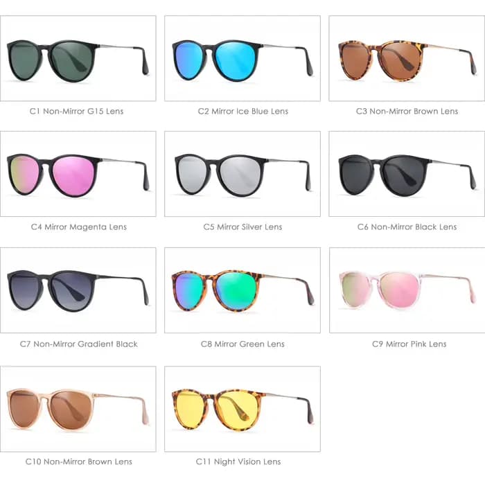 Lunettes de soleil rondes classiques pour femmes et hommes
