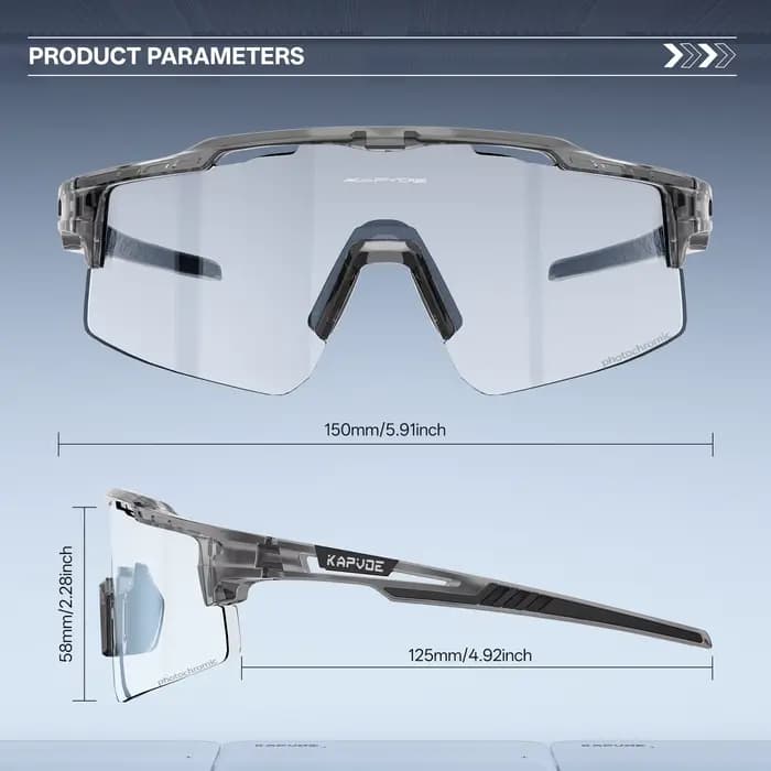 Kapvoe lunettes de sport de vélo photochromiques hommes femmes