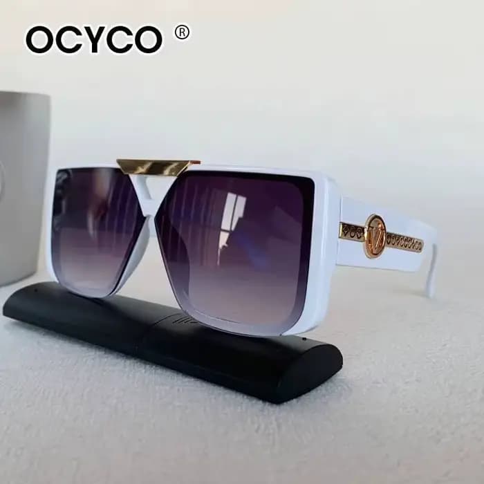 Lunettes de soleil carrées Vintage à grande monture pour hommes et femmes
