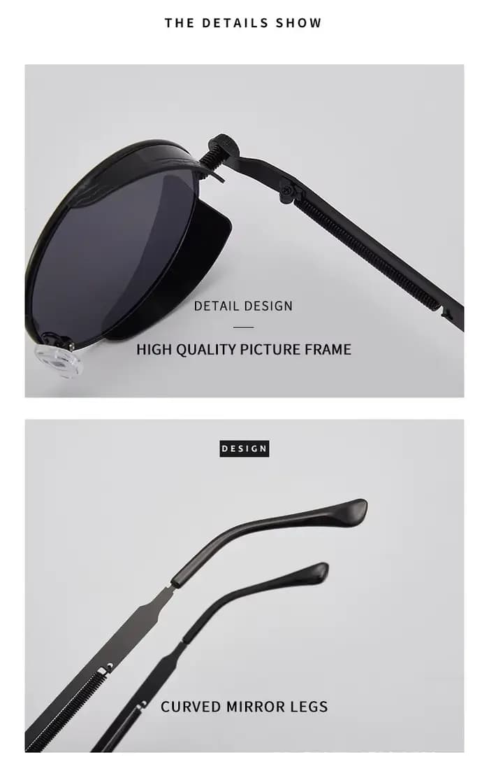 Lunettes De soleil Steampunk en métal pour hommes et femmes
