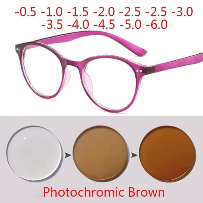-1 -1.5 -2 -2.5 -3 -3.5 -4 -4.5 -5 -5.5 -6 lunettes de Prescription pour myopie photochromique lunettes pour femme lunettes rondes pour hommes