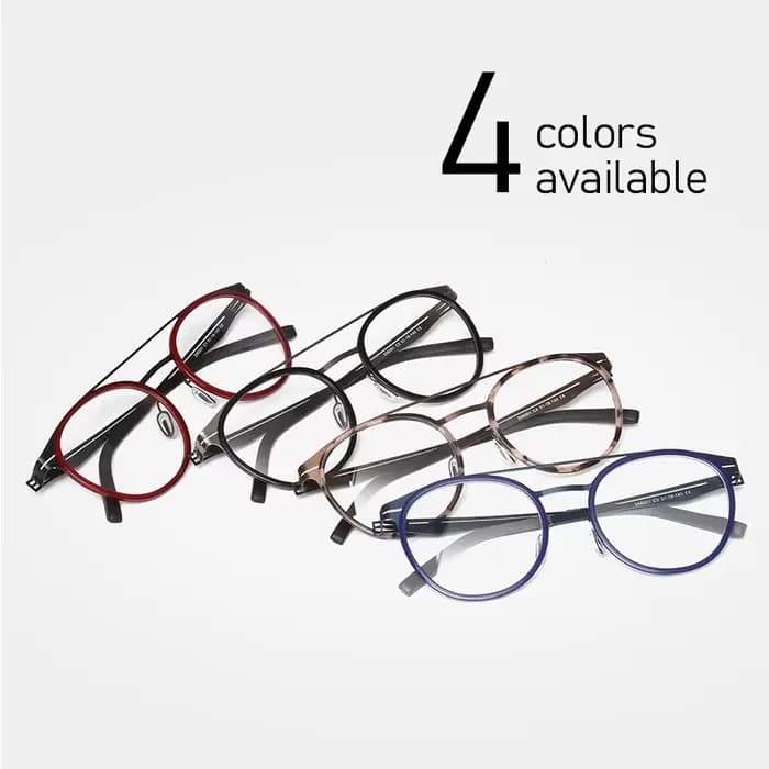 Lunettes pilote à Double pont rondes ultralégères