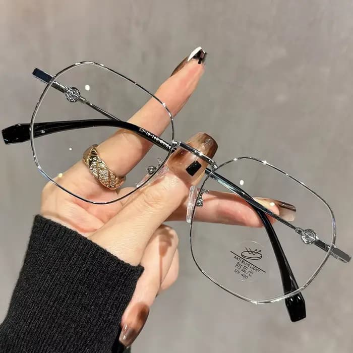 OKH vente chaude or soie grand cadre polygonal lunettes de lecture