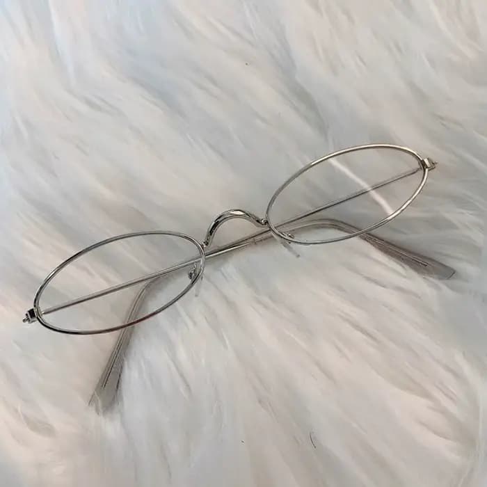 Y2K petites lunettes ovales en métal femmes filles Vintage
