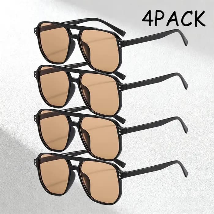 Lot de 4 lunettes de soleil orange tendance pour hommes