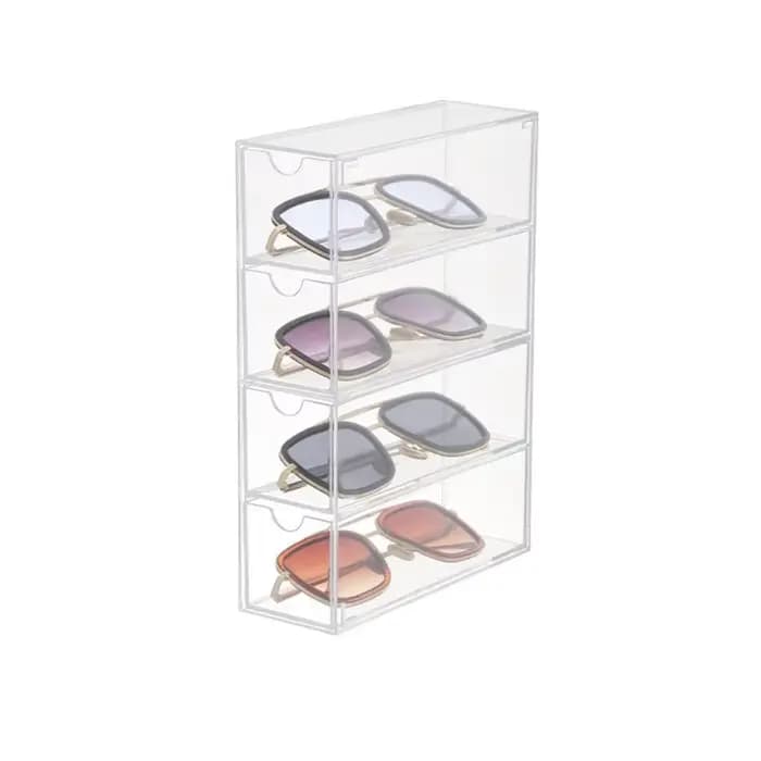 Étui à lunettes en acrylique multifonctionnel