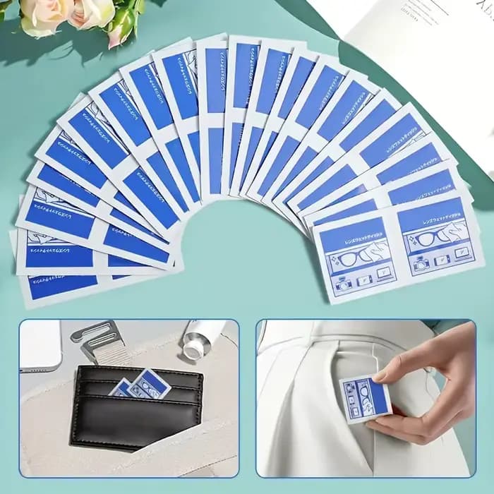 100 lingettes nettoyantes jetables pour lunettes - emballées individuellement
