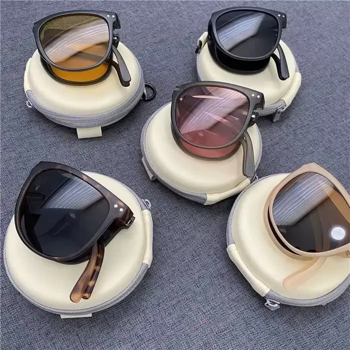 Lunettes de soleil pliables à monture carrée pour hommes et femmes