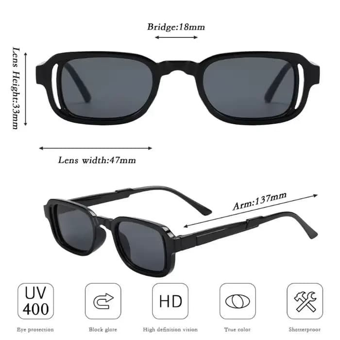 Lunettes de soleil rectangulaires de luxe pour femmes