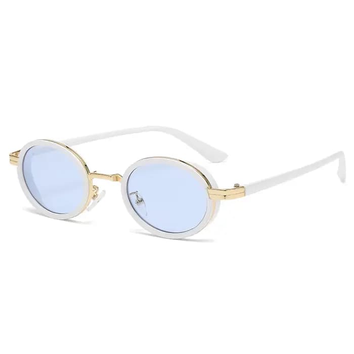 Lunettes de soleil ovales à monture métallique pour hommes et femmes