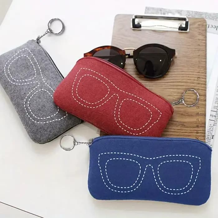Pochette à lunettes en feutre doux