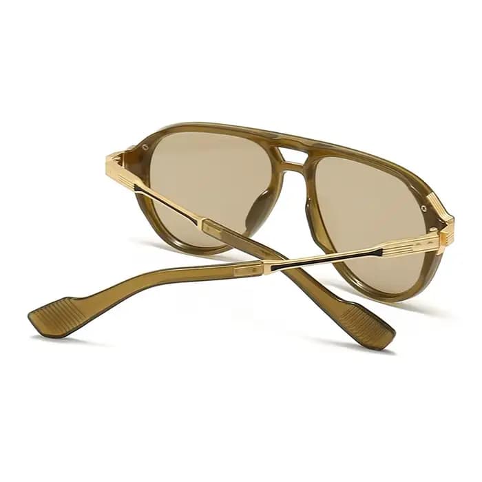 Lunettes de soleil d'aviateur rétro à Double monture carrée pour hommes européens et américains