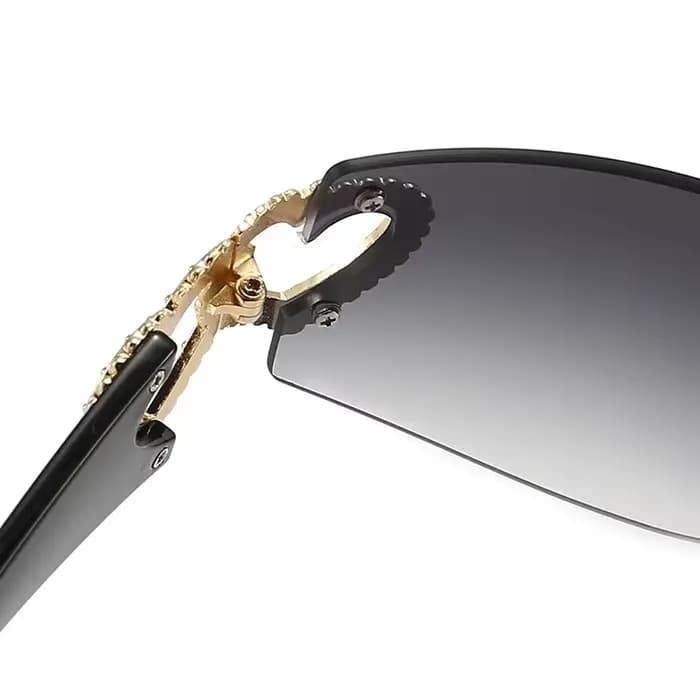Femmes Mode Tendance Lunettes De Soleil Sans Monture One Piece De Luxe