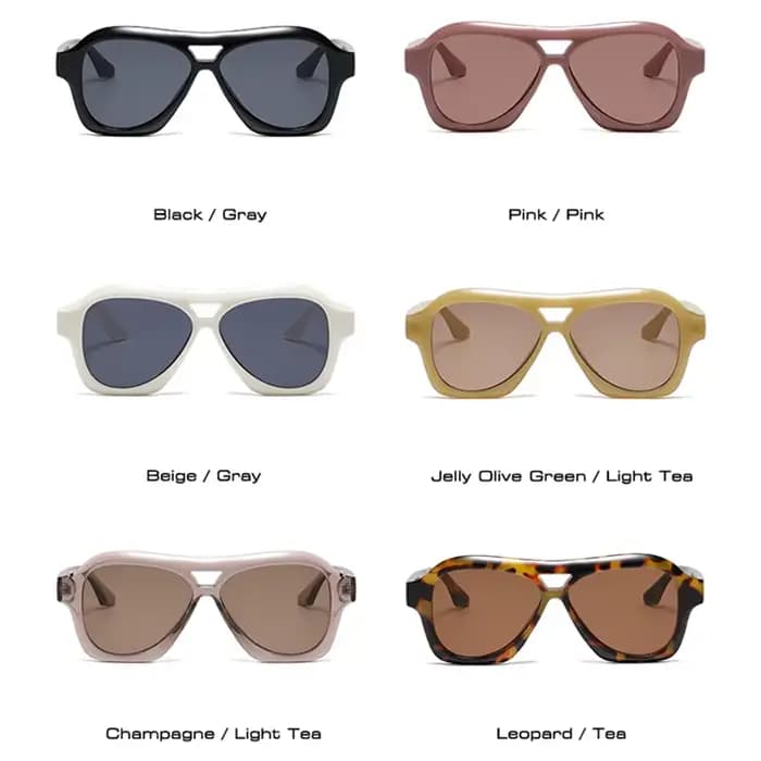 Lunettes de soleil rétro à double pont pour hommes et femmes