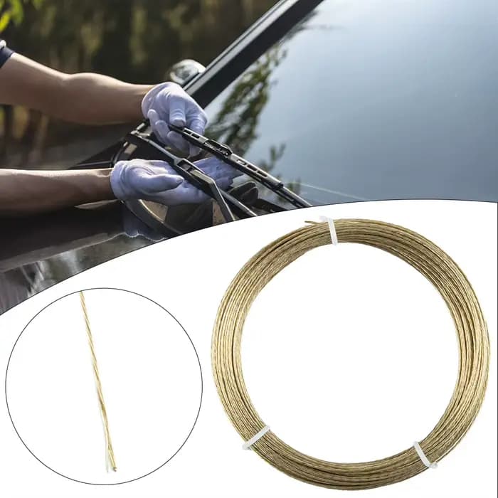 Fil de tressage en verre doré de 22 m de long pour la découpe et le retrait automobile, rouleau de pare-brise en acier de 0,8 mm d'épaisseur