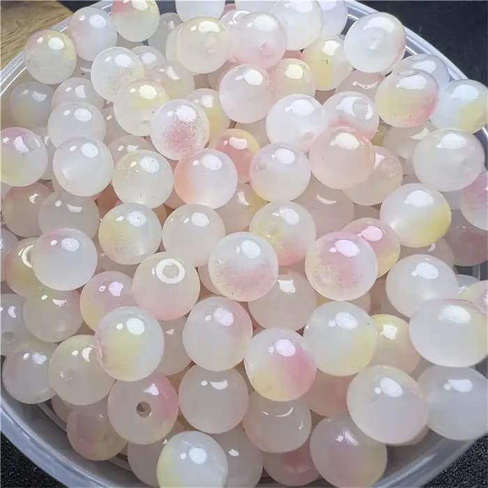 Perles de verre multicolores de 8mm, belles perles multicolores faites à la main, bijoux, accessoires de perles faits à la main, matériel de vente en gros
