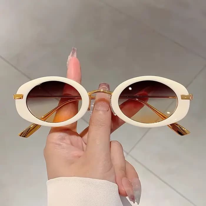Lunettes de soleil rétro à petite monture ovale