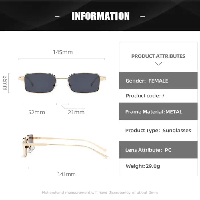 Lunettes de soleil carrées pour hommes et femmes
