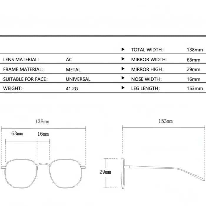 Lunettes de soleil métalliques carrées tendance pour hommes et femmes