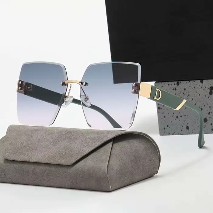 Lunettes de soleil carrées sans monture pour hommes et femmes