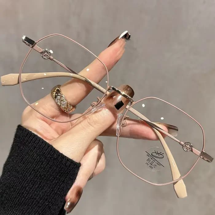OKH vente chaude or soie grand cadre polygonal lunettes de lecture