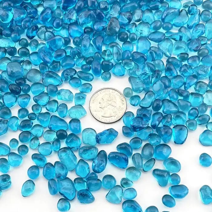 500 grammes Aquarium Aquarium gravier bleu clair verre Vase remplissage pour fontaine plante succulente décorative roche galets pierre