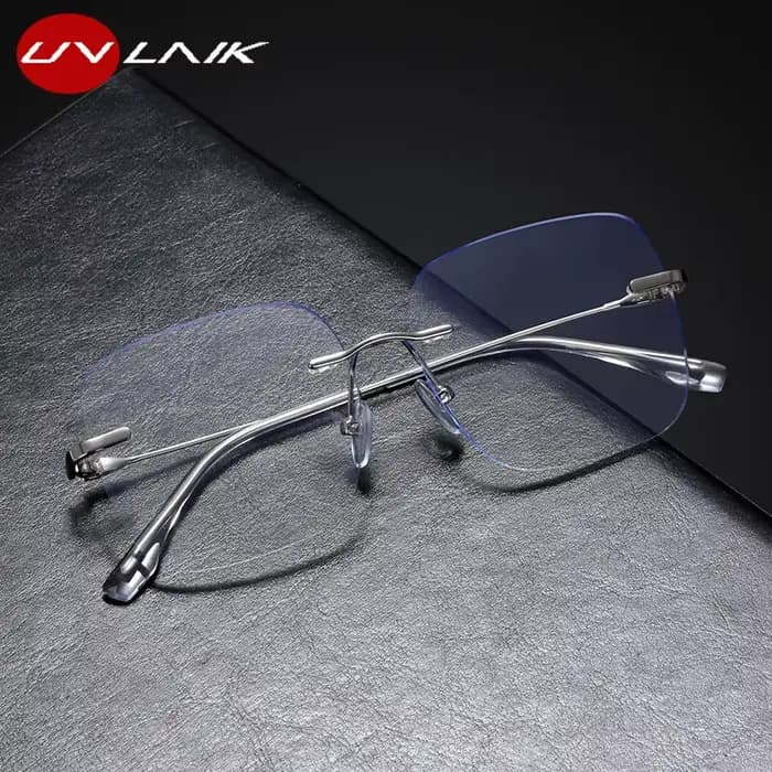 UVLAIK Anti-lumière bleue carré ordinateur myopie lunettes sans monture rétro Prescription