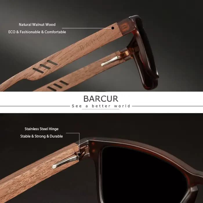 Lunettes de soleil polarisées en bois naturel pour hommes et femmes, lunettes de créateur de marque, brochure, UV400