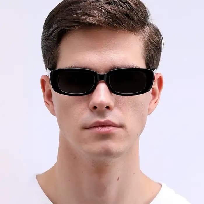 Nouveau petit cadre blanc ovale lunettes de soleil tendance