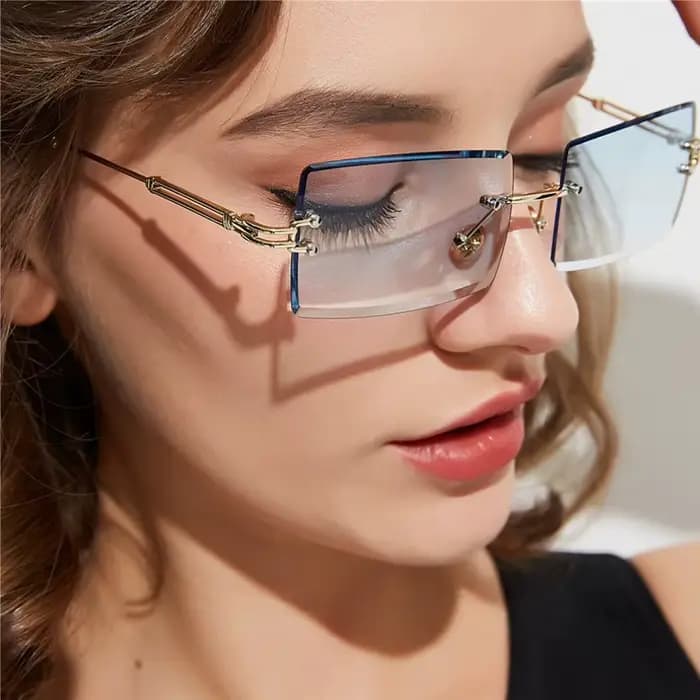 Lunettes de soleil tendance sans monture pour hommes et femmes