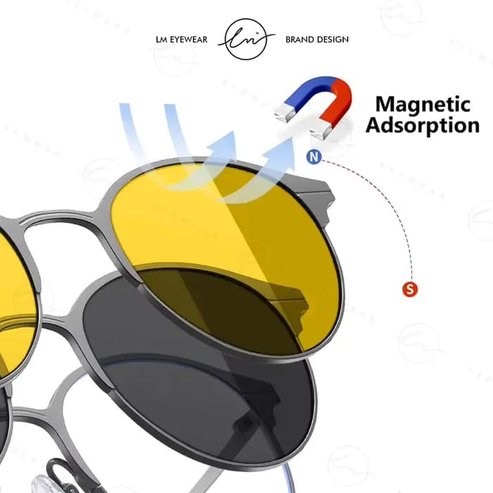 LM lunettes de soleil magnétiques hommes femmes polarisées Clip
