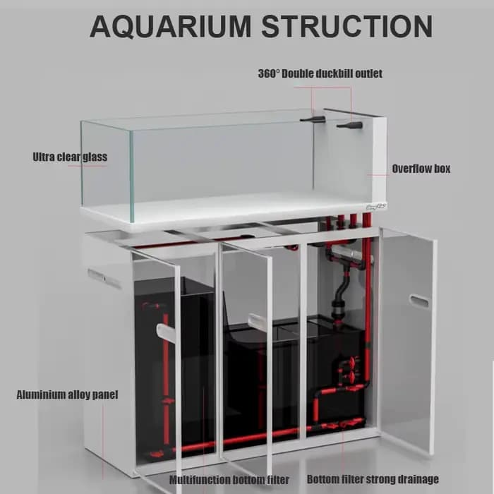 Grand réservoir de poissons en verre de Style moderne, fournitures d'aquarium de poissons marins, supports d'aquarium en vente