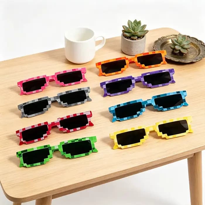 Lunettes de soleil carrées Pixel Mosaic Funky