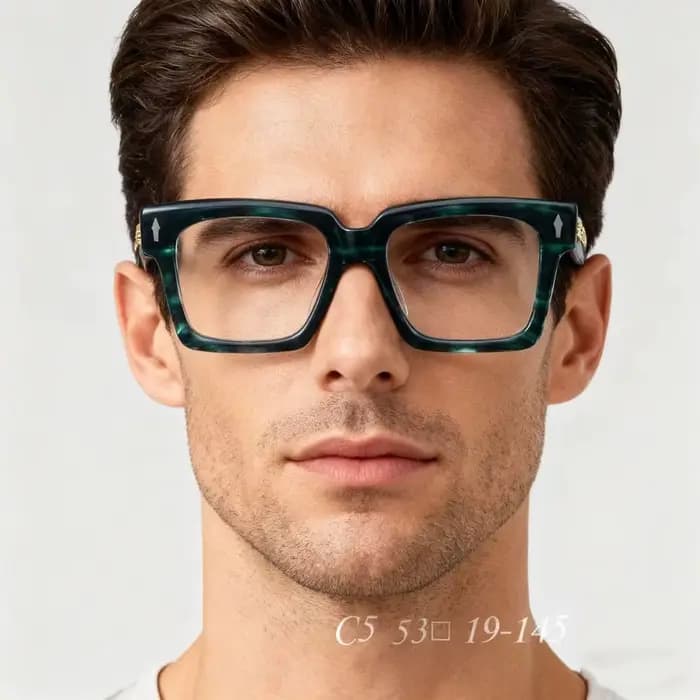 Monture de lunettes en acétate faite à la main pour hommes
