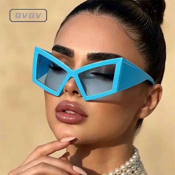 Lunettes de soleil œil de chat tendance grande monture couleur été pour femme