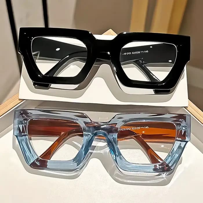 Lunettes surdimensionnées Y2K à verres transparents avec monture imprimée léopard