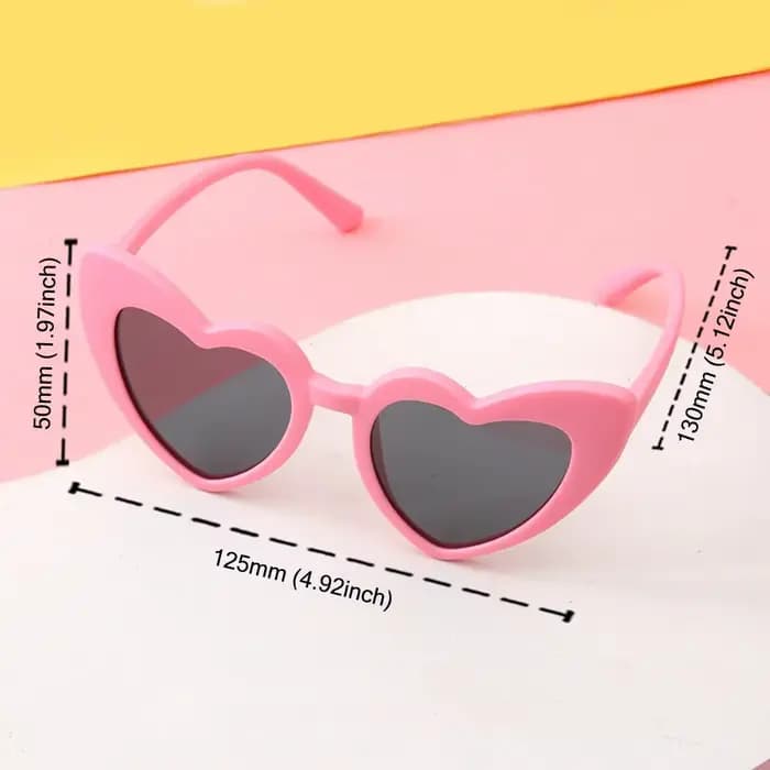 Lunettes de soleil vintage en forme de cœur pour enfants