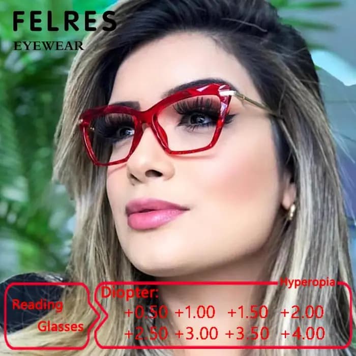 Lunettes de lecture œil de chat anti-lumière bleue