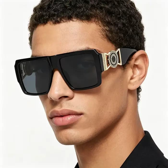 Grandes lunettes de soleil carrées pour hommes et femmes