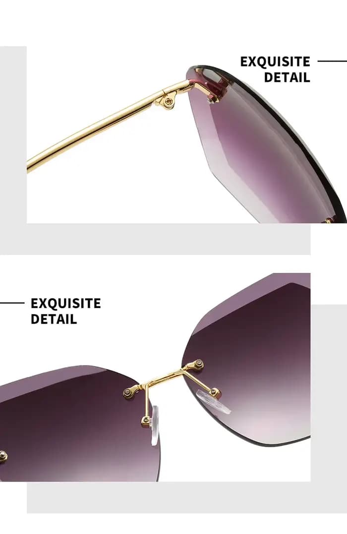 Lunettes de soleil pilote sans bords pour femmes et hommes
