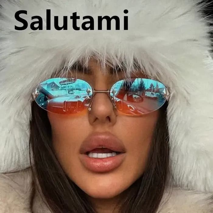 Lunettes de soleil Y2K uniques en alliage rose miroir pour femme