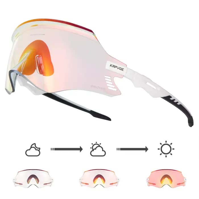Rouge bleu photochromique 2025 hommes femmes lunettes de vélo de route oculaires