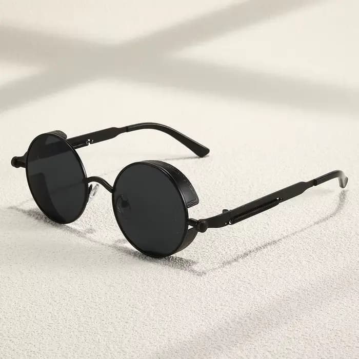 Glazzy lunettes de soleil steampunk rétro à bords ronds pour hommes