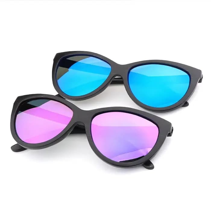 Lunettes de soleil noires en bambou pour hommes et femmes