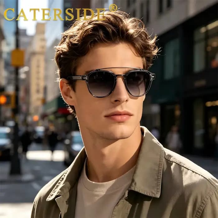 CATERSIDE Nouvelles Lunettes de Soleil RétroPilot pour Hommes